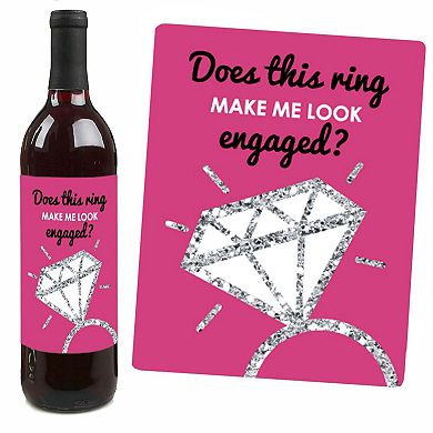Big Dot Of Happiness Bride-to-be - Classy Bachelorette Party Wine Bottle Label Stickers 4 Ct