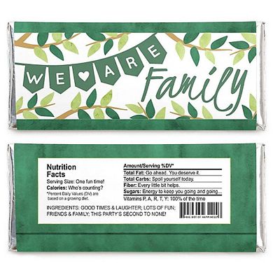 Big Dot Of Happiness Family Tree Reunion - Candy Bar Wrapper Gathering Party Favors 24 Ct