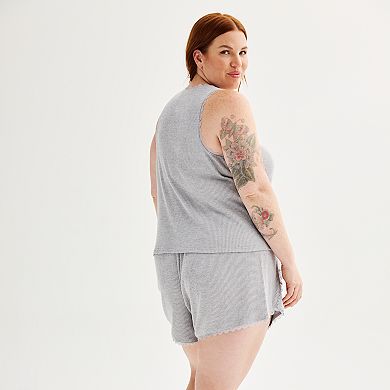 Plus Size Sonoma Goods For Life?? 2-pc. Rib Tank Top & Shorts Sleep Set