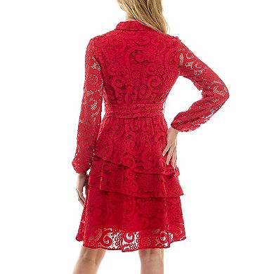 Women's Nanette Lepore Long Sleeve Elegant Lace Dress