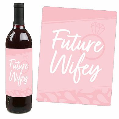 Big Dot Of Happiness Pink Elegantly Simple Party Favors Decor Wine Bottle Label Stickers 4 Ct