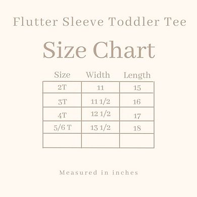 Hello Summer Chart Toddler Flutter Sleeve Graphic Tee