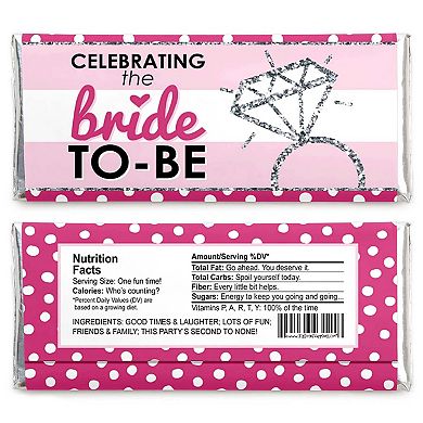 Big Dot Of Happiness Bride-to-be - Candy Bar Wrappers Classy Bachelorette Party Favors 24 Ct