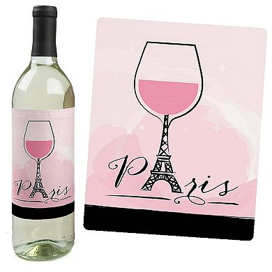 Big Dot Of Happiness Paris, Ooh La La - Party Decor - Wine Bottle Label Stickers - 4 Ct