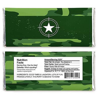 Big Dot Of Happiness Camo Hero Candy Bar Wrapper Army Military Camouflage Party Favors 24 Ct