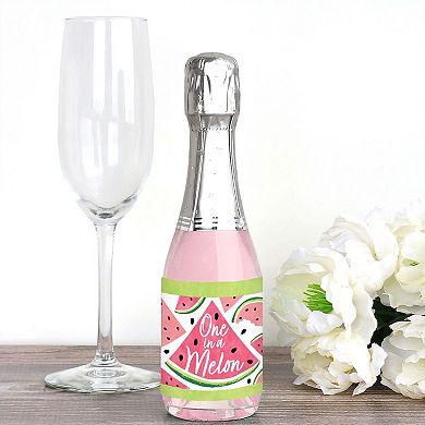 Big Dot Of Happiness Sweet Watermelon Mini Wine Bottle Label Stickers Fruit Party Favor 16 Ct
