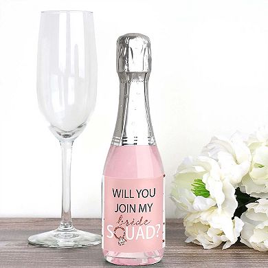 Big Dot Of Happiness Will You Join My Bride Squad Mini Wine Bottle Stickers Party Favor 16 Ct