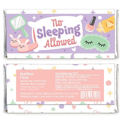 Big Dot Of Happiness Pajama Slumber Party - Candy Bar Wrapper Girls Birthday Favors 24 Ct