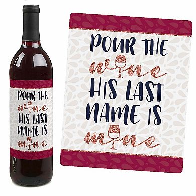 Big Dot Of Happiness Vino Before Vows - Winery Party Decor - Wine Bottle Label Stickers 4 Ct