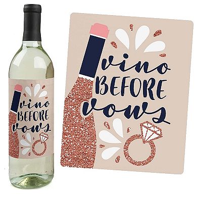 Big Dot Of Happiness Vino Before Vows - Winery Party Decor - Wine Bottle Label Stickers 4 Ct