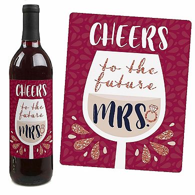 Big Dot Of Happiness Vino Before Vows - Winery Party Decor - Wine Bottle Label Stickers 4 Ct