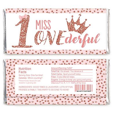 Big Dot Of Happiness 1st Birthday Little Miss Onederful Candy Bar Wrapper Party Favors 24 Ct