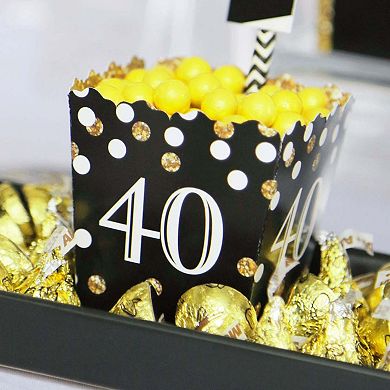 Big Dot Of Happiness Adult 40th Birthday Gold Mini Favor Boxes Party Treat Candy Boxes 12 Ct