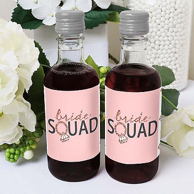 Big Dot Of Happiness Bride Squad - Mini Wine Bottle Label Stickers - Bachelorette Favor 16 Ct
