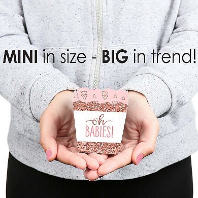Big Dot Of Happiness It's Twin Girls Mini Favor Rose Gold Baby Shower Treat Candy Boxes 12 Ct