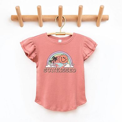 Sunkissed Rainbow Toddler Flutter Sleeve Graphic Tee