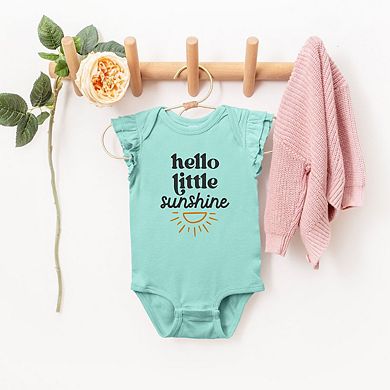Hello Little Sunshine Baby Flutter Sleeve Bodysuit