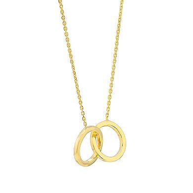 14k Gold Interlocked Circles Pendant Necklace