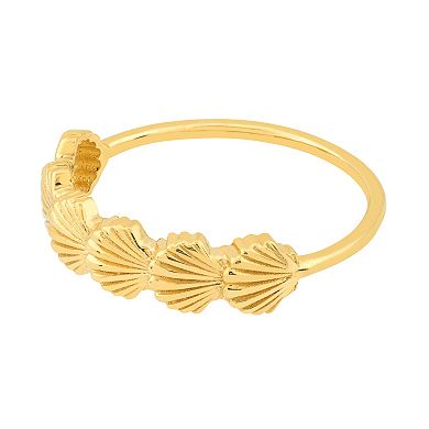 14k Gold Seashell Ring