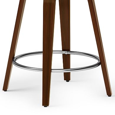 Simpli Home Roland Counter Height Stool in Black Faux Leather