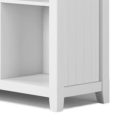 Simpli Home Acadian Solid Wood Entryway Storage Bench with Shelf