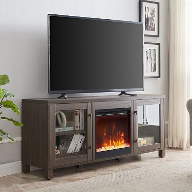 Finley & Sloane Quincy Rectangular Electric Log Fireplace TV Stand