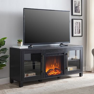 Finley & Sloane Quincy Rectangular Electric Log Fireplace TV Stand