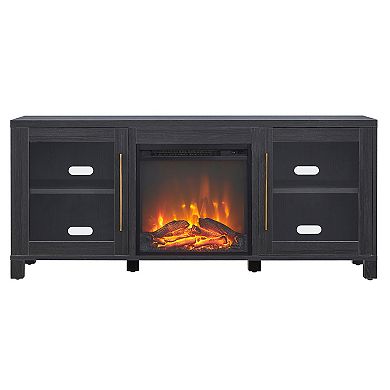 Finley & Sloane Quincy Rectangular Electric Log Fireplace TV Stand