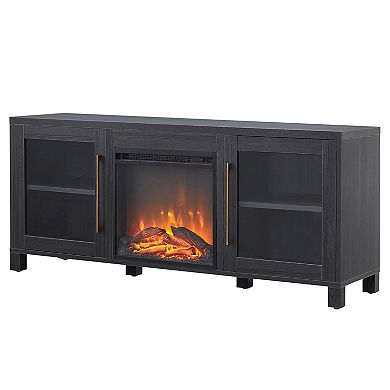 Finley & Sloane Quincy Rectangular Electric Log Fireplace TV Stand