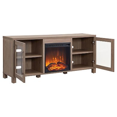 Finley & Sloane Quincy Rectangular Electric Log Fireplace TV Stand