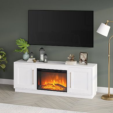 Finley & Sloane Tillman Rectangular Electric Log Fireplace TV Stand