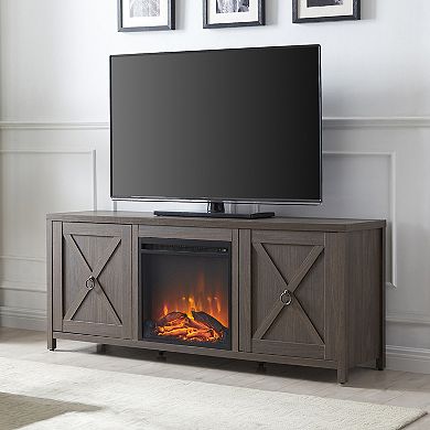 Finley & Sloane Granger Rectangular Electric Log Fireplace TV Stand