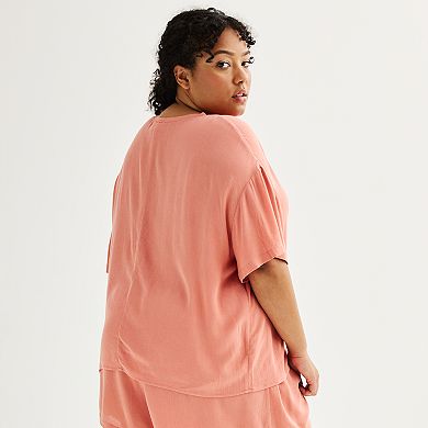 Plus Size Sonoma Goods For Life® Textured Sleep Tee