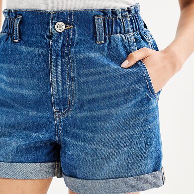 Juniors' SO® Cuffed Paperbag Shorts