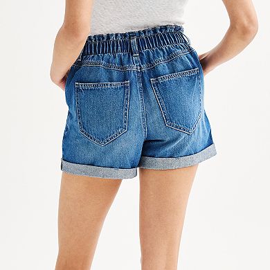 Juniors' SO® Cuffed Paperbag Shorts