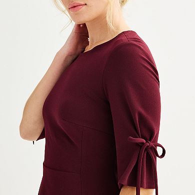 Women's Connected Apparel Elbow Tie Sleeve Sheath Dress