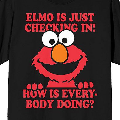 Men's Sesame Street Elmo Is Just Checking In Tee