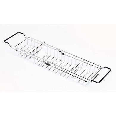 Expandable Metal Bathtub Caddy With, Rubber Handles