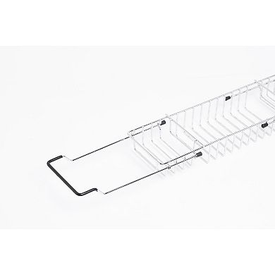 Expandable Metal Bathtub Caddy With, Rubber Handles