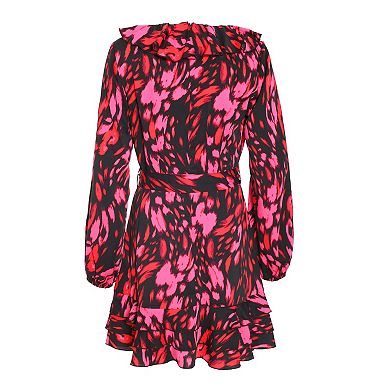 Quiz Women's Printed Front Wrap Skater Dress