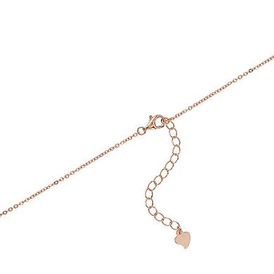 Athra NJ Inc 14k Rose Gold Over Sterling Silver Mother-Of-Pearl & Cubic Zirconia Necklace