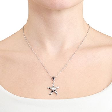 Athra NJ Inc Sterling Silver Oxidized Freshwater Cultured Pearl Filigree Starfish Necklace