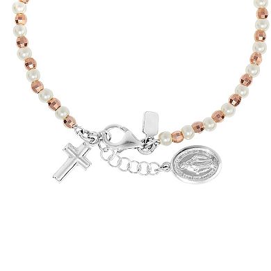 Athra NJ Inc Sterling Silver Religious Bead Bracelet