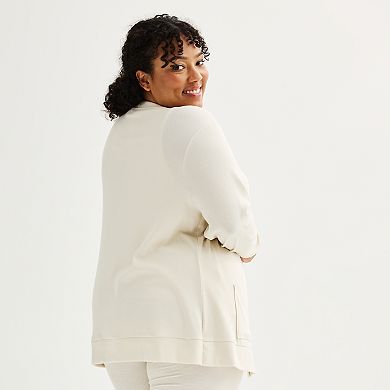 Plus Size Sonoma Goods For Life® Ribbed Pajama Cardigan