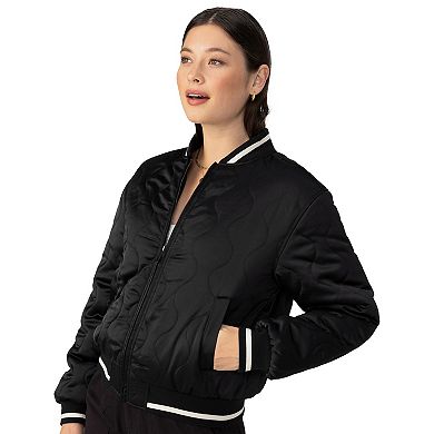 Women's Modern Supply by Sanctuary Satin Quilted Bomber Jacket