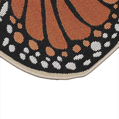 Liora Manne Esencia Monarch Butterfly-Shaped Indoor Outdoor Mat