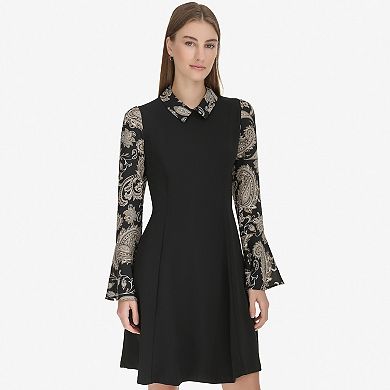 Women's Andrew Marc Long Sleeve Collar Neck Shirt Dress