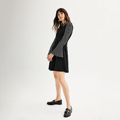 Women's Andrew Marc Long Sleeve Collar Neck Shirt Dress