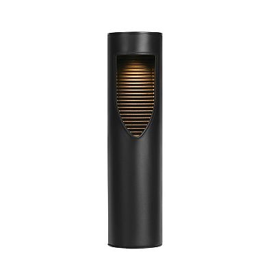 Techko 2-Piece Outdoor Solar-Powered Bollard Path Lights Set