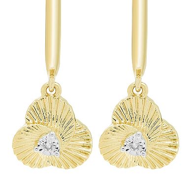 Boston Bay Diamonds 14k Gold Over Sterling Silver Diamond Accent Floral Drop Earrings